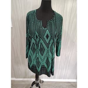 Women's Vintage J Lee Stretchy Tunic Top Size XL Office Church Comfort